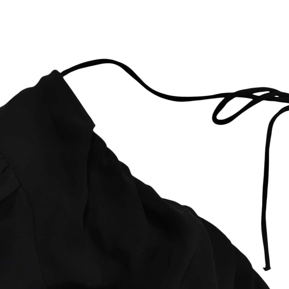 H&M Sheer Black Long-Sleeve V-Neck Peplum Blouse - Picture 5 of 7